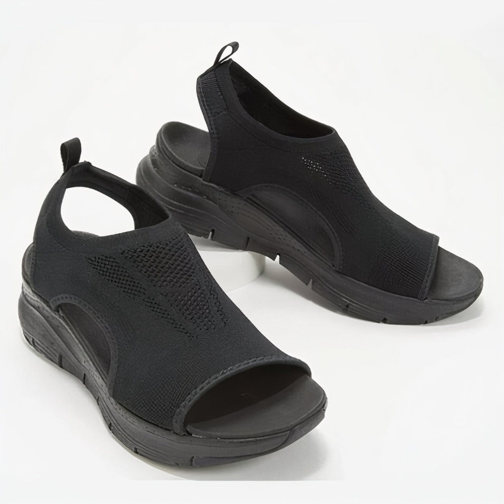 ComfySole Women's Mesh Platform Sandals Black