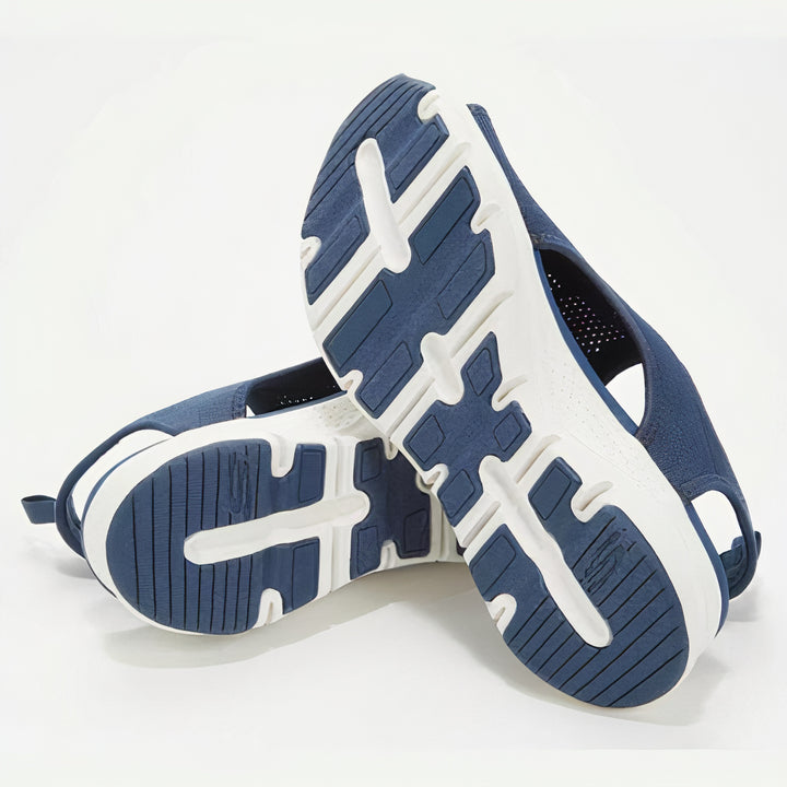 ComfySole Women's Mesh Platform Sandals Blue Bottom Of Shoe Soles